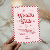 Rood Roze Kerstfeest Bedankkaart