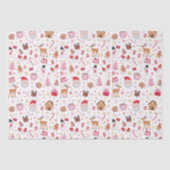 Rood Roze Kerstmis Sinterklaas rendieren Wonderlan Tissuepapier (Voorkant)