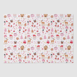 Rood Roze Kerstmis Sinterklaas rendieren Wonderlan Tissuepapier