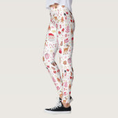 Rood Roze Kerstwinter Wonderland Kerstman Leggings (Links)