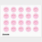 Rood, roze, klassieke ronde sticker (Vel)