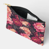 Rood roze kleurrijk  Florapatroon, monogram Etui (Open)