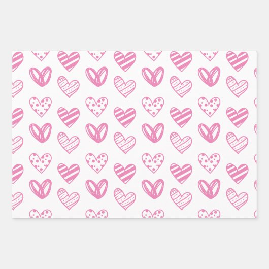 Rood, roze, kleurrijk ontwerp inpakpapier vel (Voorkant 3)