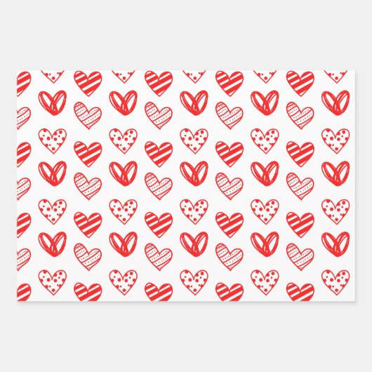 Rood, roze, kleurrijk ontwerp inpakpapier vel (Voorkant)