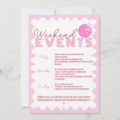 Rood Roze Laatste Disco Hen Party Weekend Route Kaart (Achterkant)