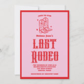 Rood Roze Laatste Rodeo vrijgezellenweekend Kaart (Voorkant)