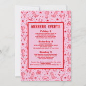 Rood Roze Laatste Rodeo vrijgezellenweekend Kaart (Achterkant)