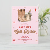 Rood Roze Laatste Rodeo vrijgezellenweekend Kaart (Staand voorkant)