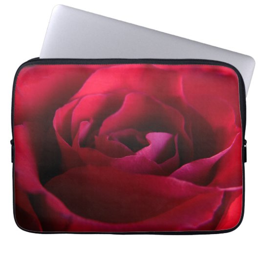 Rood roze laptophoes Romantisch Roos tablet Hoesje Laptop Sleeve (Voorkant)