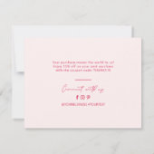 Rood & Roze Lettering Zakelijk Pakket Dank u Bedankkaart (Achterkant)