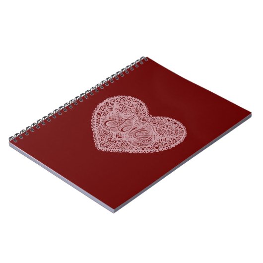 Rood Roze Liefde Hart Notitieboek (Linkerzijde)