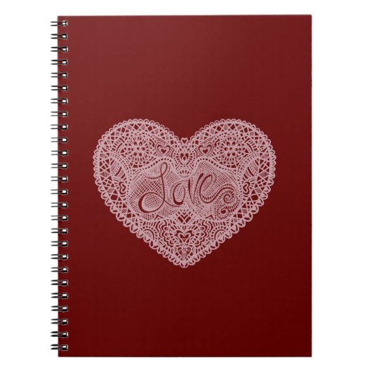 Rood Roze Liefde Hart Notitieboek (Voorkant)