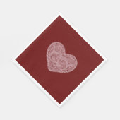 Rood Roze Liefde Hart Servet (Hoek)