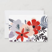 Rood Roze Lila Gift Registry Bloemen Behuizing Kaa RSVP Kaartje (Achterkant)