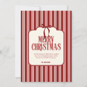 Rood Roze Lint Strepen Prettig Kerstfeest Vakantie Feestdagenkaart (Voorkant)