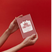 Rood Roze Lint Strepen Prettig Kerstfeest Vakantie Feestdagenkaart