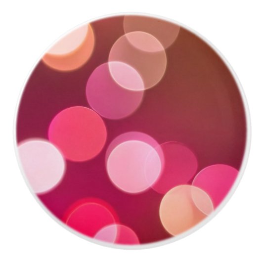 Rood, roze, Mauve Bokeh Keramische Knop (Voorkant)