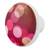 Rood, roze, Mauve Bokeh Keramische Knop (Rechts)