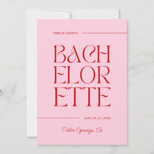 Rood & Roze Meisjes Uitje Kaart (Voorkant)