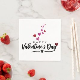 Rood roze met kreuken Het script Valentijnsdag Servet