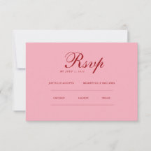 Rood roze Minimalistisch Elegant | RSVP & QR Websi