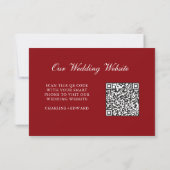 Rood roze Minimalistisch Elegant | RSVP & QR Websi Kaartje (Achterkant)