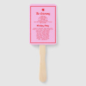 Rood Roze Modern Handschrift Trouwprogramma Handwaaier (Achterkant)