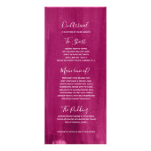 Rood roze, moderne gegradeerde kunst, zoet 16-menu reclamekaart (Achterkant)