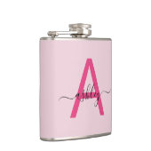 Rood Roze Monogram Meisjes Bachelorette-feestje Heupfles (Rechts)