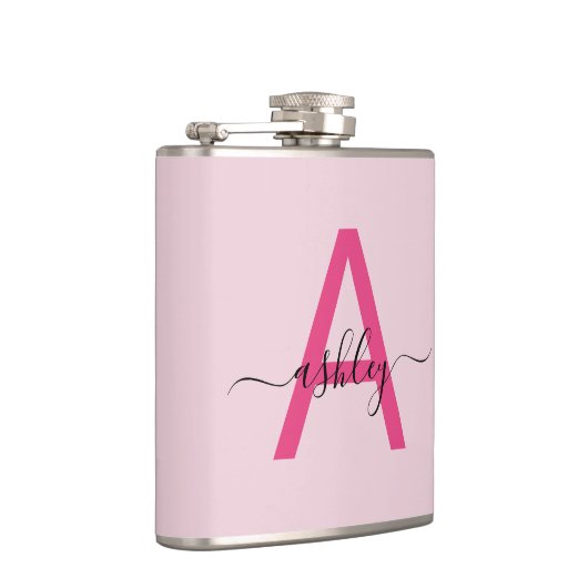 Rood Roze Monogram Meisjes Bachelorette-feestje Heupfles (Rechts)