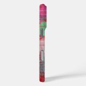 Rood roze monogram naam abstract patroon Case-Mate iPhone case (Achterkant / Rechts)