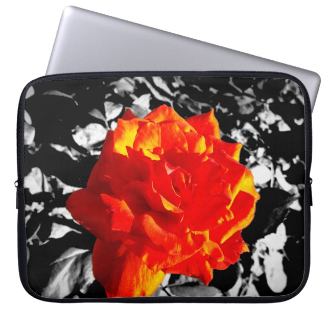 Rood roze neopreen laptophoes laptop sleeve (Voorkant)