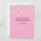 Rood roze neopschilfers Kat kerst Kaart (Achterkant)