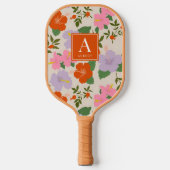 Rood Roze Paarse Hibiscus Tropisch Bloempatroon Pickleball Paddle (Voorkant)