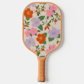 Rood Roze Paarse Hibiscus Tropisch Bloempatroon Pickleball Paddle (Achterkant)