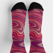 Rood Roze Paarse Swirl Art Gekke Sokken (Top)