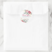 Rood Roze Pioen Goud Bladgroen Verjaardag Bedankt Ronde Sticker (Tas)