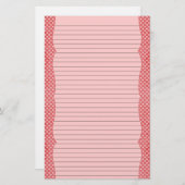 Rood & Roze Polka Dot Stationery - optionele lijne Briefpapier (Voorkant / Achterkant)