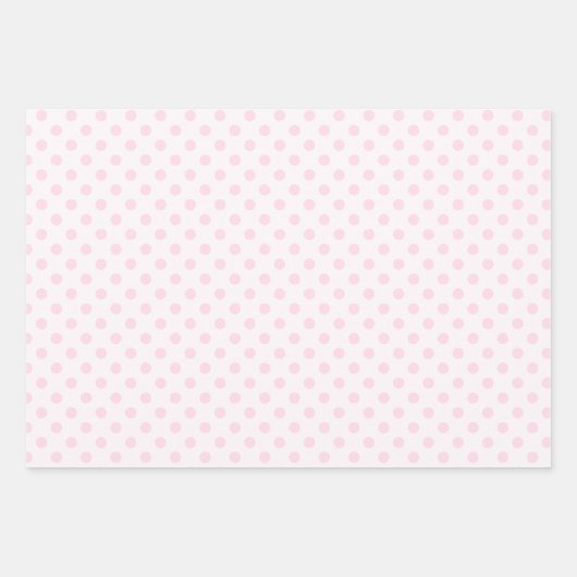 Rood Roze Poppy Bloemen & Roze Polka Dots Patronen Inpakpapier Vel (Voorkant 3)