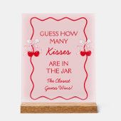 Rood Roze Raad eens hoeveel kussen Vrijgezellenfee Acryl Bord