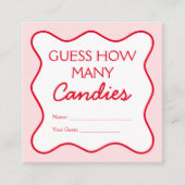 Rood Roze Raad eens hoeveel Snoepjes Baby shower s Informatiekaartje (Voorkant)