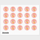  Rood Roze Rendier Hoofd Kerstretro Ronde Sticker (Vel)