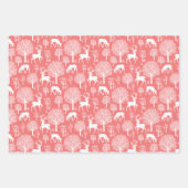 Rood Roze Rendier Kerst Wrapping Papier Inpakpapier Vel (Voorkant 2)