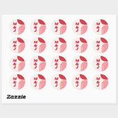 Rood Roze Retro Arch Bruiloft Monogram Ronde Sticker (Vel)