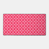 Rood roze retro monochroom polka dot patroon bureaumat (Voorkant)