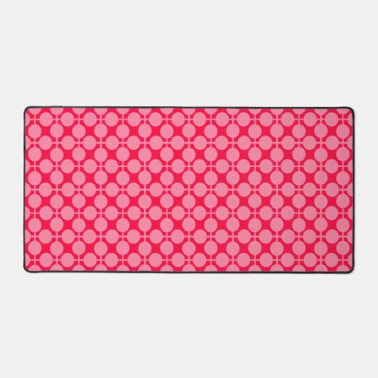 Rood roze retro monochroom polka dot patroon bureaumat (Voorkant)