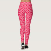 Rood roze retro monochroom polka dot patroon leggings (Achterkant)