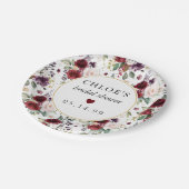 Rood Roze Rose Bloemen Vrijgezellenfeest Papieren Bordje (Gekanteld)