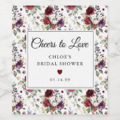 Rood Roze Rose Bloemen Vrijgezellenfeest Wijn Etiket (Enkel label)