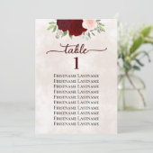 Rood & Roze Rose Trouwstoel Grafiek Tafelnummer (Staand voorkant)